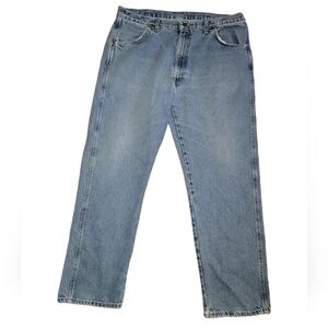 Rustler distressed denim blue jeans size 38x30